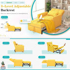 AECOJOY Fauteuil Convertible 3-en-1 avec Oreiller et Dossier Réglable