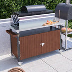 Chariot de barbecue extérieur avec plateau en acier inoxydable (sans tabouret)