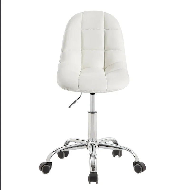 Chaise de bureau à domicile sans accoudoirs Javlergo, chaise de bureau d'ordinateur réglable en hauteur avec roulettes