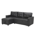 Canapé d'angle réversible convertible avec lit gigogne, méridienne de rangement et pieds durables