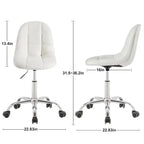 Chaise de bureau à domicile sans accoudoirs Javlergo, chaise de bureau d'ordinateur réglable en hauteur avec roulettes