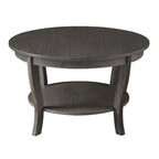 Table basse ronde avec étagère