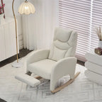 Fauteuil à bascule de puériculture ergonomique en tissu avec repose-pieds réglable