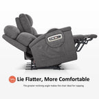 Canapé inclinable électrique MCombo 60,2 po avec massage et double chauffage, appuie-tête réglable, ports USB et Type C, tissu