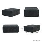 Grand canapé modulaire sectionnel en velours côtelé, en forme de U, 4 places avec 2 poufs et 5 oreillers
