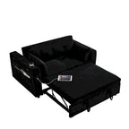 Canapé-lit gigogne 54 po, canapé-lit inclinable 2 places avec rangement, oreiller lombaire, prise USB