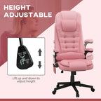Chaise de bureau de massage vibrante à dossier haut HOMCOM avec 6 points de vibration, chaise d'ordinateur inclinable et chauffante en cuir PU