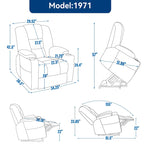 Fauteuil inclinable Power Lift avec massage et chaleur, fauteuils inclinables larges et rembourrés Lazy Boy avec ports USB, Type C et 2 porte-gobelets en acier