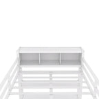 Lit mezzanine en métal blanc cassé avec bureau et armoire - Grand lit