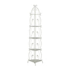 Étagère de Boulanger Pliable Haute à 5 Niveaux en Métal Décoratif pour Intérieur/Extérieur - Or ou Blanc - Roche River Decor