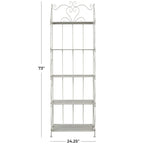 Étagère de Boulanger Pliable Haute à 5 Niveaux en Métal Décoratif pour Intérieur/Extérieur - Or ou Blanc - Roche River Decor