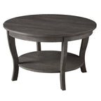 Table basse ronde avec étagère