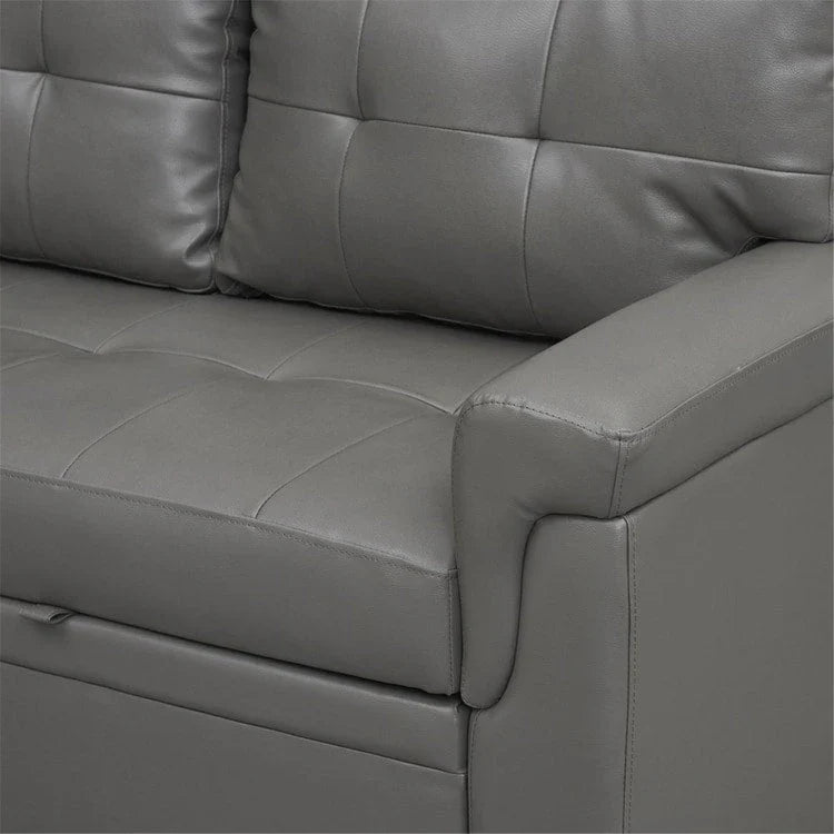 Canapé d'angle réversible convertible avec lit gigogne, méridienne de rangement et pieds durables
