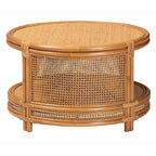 Table basse bali & pari Louis, rotin marron naturel, style bohème moderne