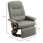 Fauteuil inclinable manuel pivotant en similicuir HomCom avec repose-pieds confortable et relaxant