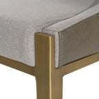 Tabouret de comptoir contemporain Modrest Fairview gris et laiton