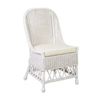 Chaise d'appoint de salle à manger capitonnée en rotin naturel par East at Main