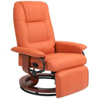Fauteuil inclinable manuel pivotant en similicuir HomCom avec repose-pieds confortable et relaxant