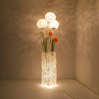 Lampadaire LED en rotin à brancher pour salon