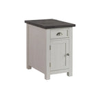 Table d'appoint de chevet Monterey en bois massif avec prises de courant cachées