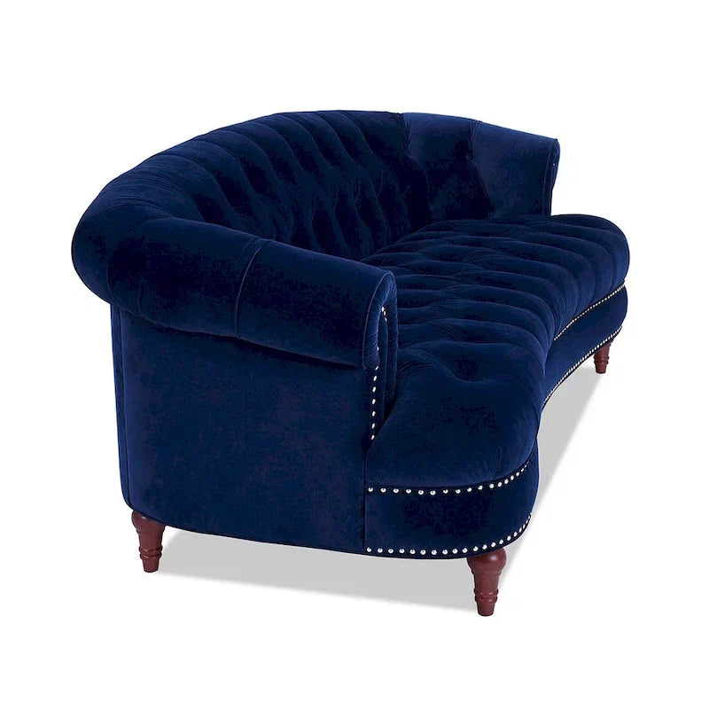 Canapé capitonné chesterfield La Rosa 84 en velours, style moderne du milieu du siècle