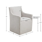 Chaise de salle à manger Charlotte avec roulettes