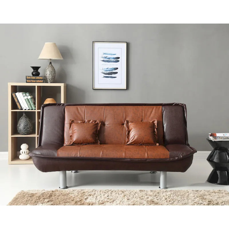 Canapé-lit en similicuir Lionel