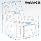 Fauteuil inclinable releveur électrique, fauteuil de massage moderne à moteur unique avec chauffage lombaire, port de chargement USB, porte-gobelets