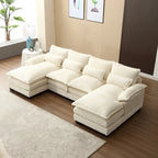 Canapé modulable Cloud pour salon, canapé d'angle moderne en chenille/boucle, canapé convertible modulable confortable avec double méridienne