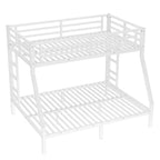 Lit superposé double en métal pour adolescents et adultes, gain de place, réduction du bruit, pas besoin de sommier, blanc