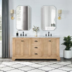 Meuble sous-vasque Hervas avec plateau en marbre naturel, sans miroir