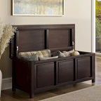 Banc de rangement ouvert en bois massif John Louis Home