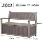 Banc de rangement en résine tout temps avec compartiment caché verrouillable - Aspect rotin, capacité de 227 kg, rangement de 265 litres