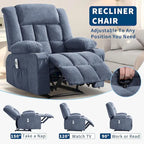 Fauteuil inclinable télécommandé avec fonction chauffage et massage