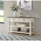 The Gray Barn Downington Table console de canapé à 2 tiroirs en bois massif