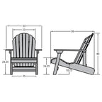 Chaise Adirondack pliante et inclinable King-Size HIGHWOOD