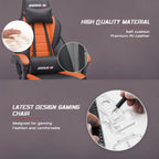 Chaise de jeu style course BOSSIN, fauteuil gamer grande taille 300 lb, chaise d'ordinateur à dossier haut