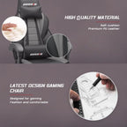 Chaise de jeu style course BOSSIN, fauteuil gamer grande taille 300 lb, chaise d'ordinateur à dossier haut