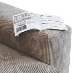 Grand canapé modulaire sectionnel en velours côtelé, en forme de U, 4 places avec 2 poufs et 5 oreillers