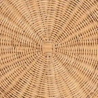 Table d'appoint Avalon en rotin naturel - Table en osier tressé à la main avec base à jupe, style côtier pour salon ou couloir