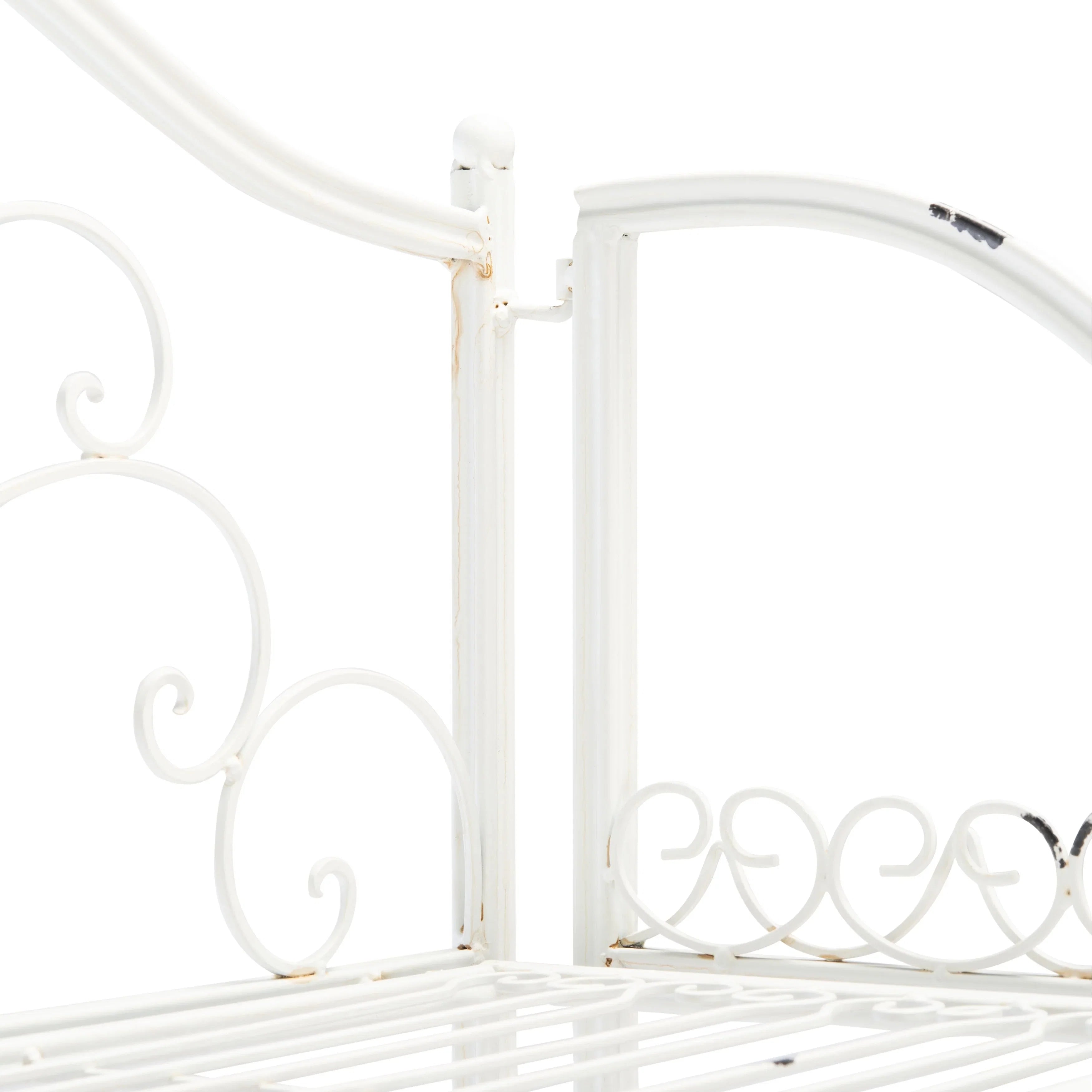SAFAVIEH Bryn Étagère de boulanger d'extérieur victorienne en fer forgé à 4 niveaux - 63,5 cm l x 38,1 cm P x 160 cm H - 25L x 15P x 63H
