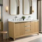 Meuble-lavabo Vanity Art avec évier en céramique et dessus en marbre reconstitué