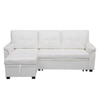 Canapé d'angle réversible avec lit gigogne, méridienne de rangement, pieds durables,