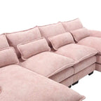 Canapé modulable Cloud pour salon, canapé d'angle moderne en chenille/boucle, canapé convertible modulable confortable avec double méridienne