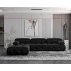 Canapé d'angle modulable noir en velours