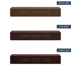 Meuble TV minimaliste avec tiroirsConsole multimédia en bois massif avec placards, porte abattante, placage noyer, entièrement assemblé
