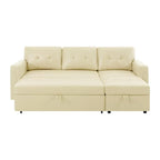 Canapé d'angle réversible convertible avec lit gigogne, méridienne de rangement et pieds durables