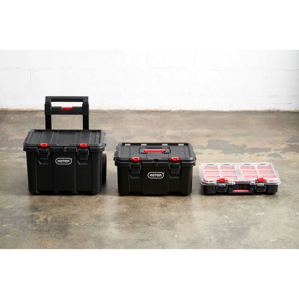 Keter Stack-n-Roll – Système modulaire 3 pièces de rangement et d'organisation d'outils mobile en résine durable