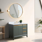Meuble-lavabo Vanity Art avec évier en céramique et dessus en marbre reconstitué