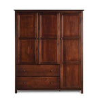 Grain Wood Furniture Armoire Shaker en bois à 3 portes - 60x72x22